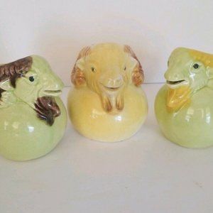 VTG Mexican Pottery RAM SHEEP GOAT Creamers